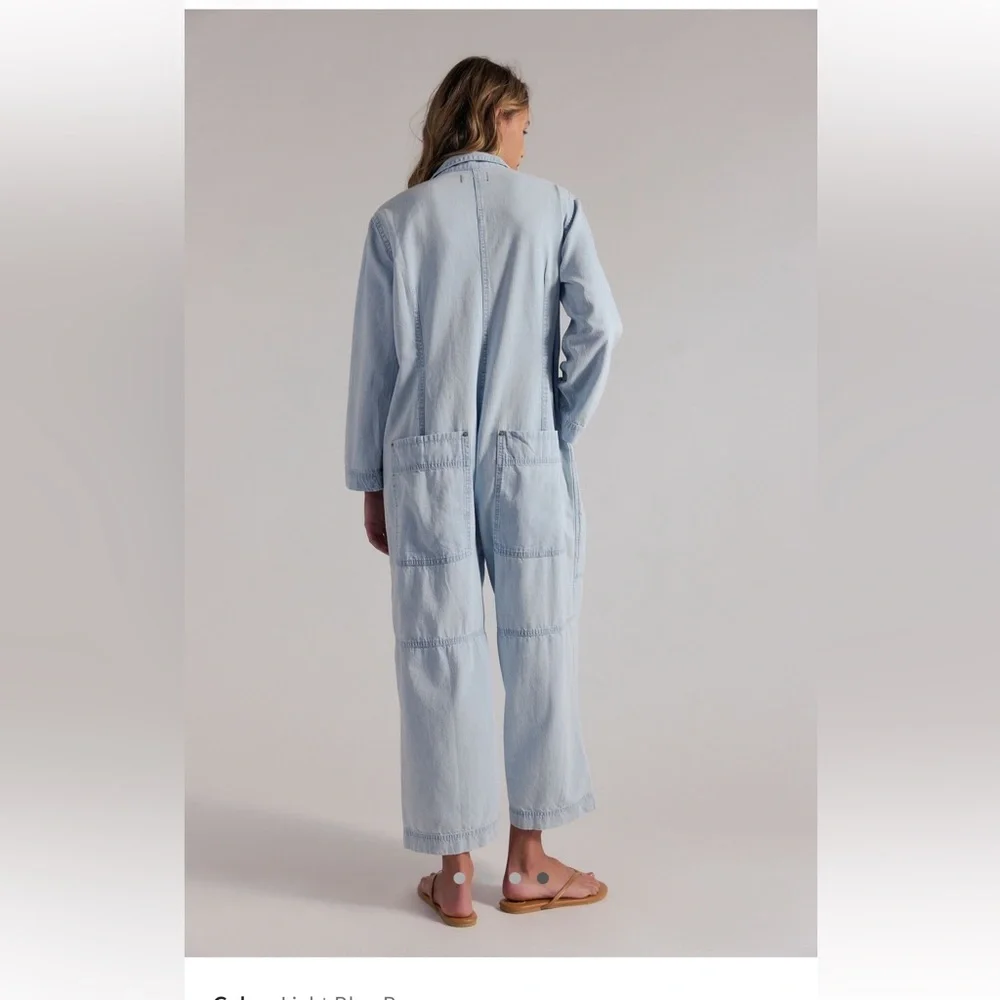 NEW FREE PEOPLE margarita jumpsuit in light blue size medium - Picture 8 of 8